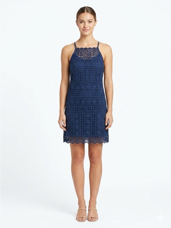 Francesca's Collections Dresses & Skirts - Francesca's Collections Navy Crochet Lace Mini Dress Size L
